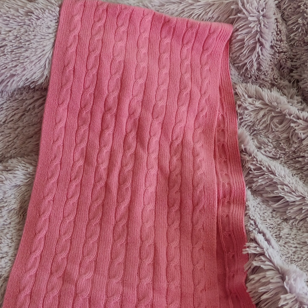 Barbie Pink Red Moon 100% Cashmere cable knit scarf. **I Recently Lower Price!
